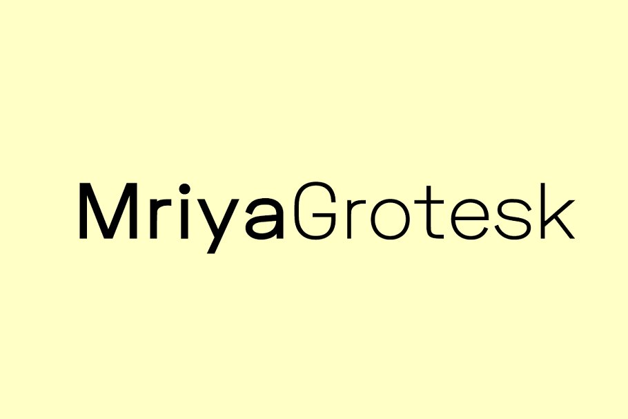 Beispiel einer Mriya Grotesk Regular-Schriftart